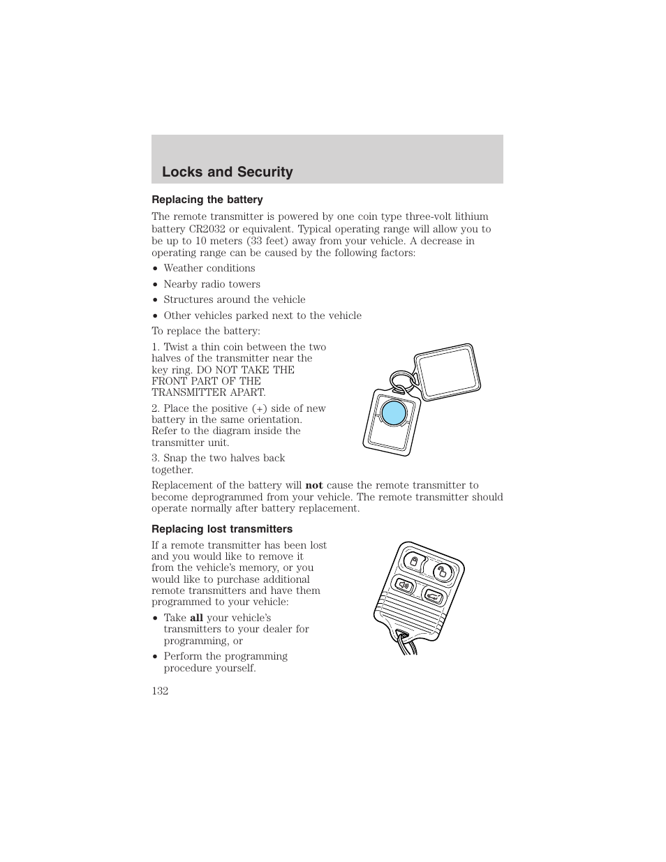 Locks and security | FORD 2003 Expedition v.1 User Manual | Page 132 / 320