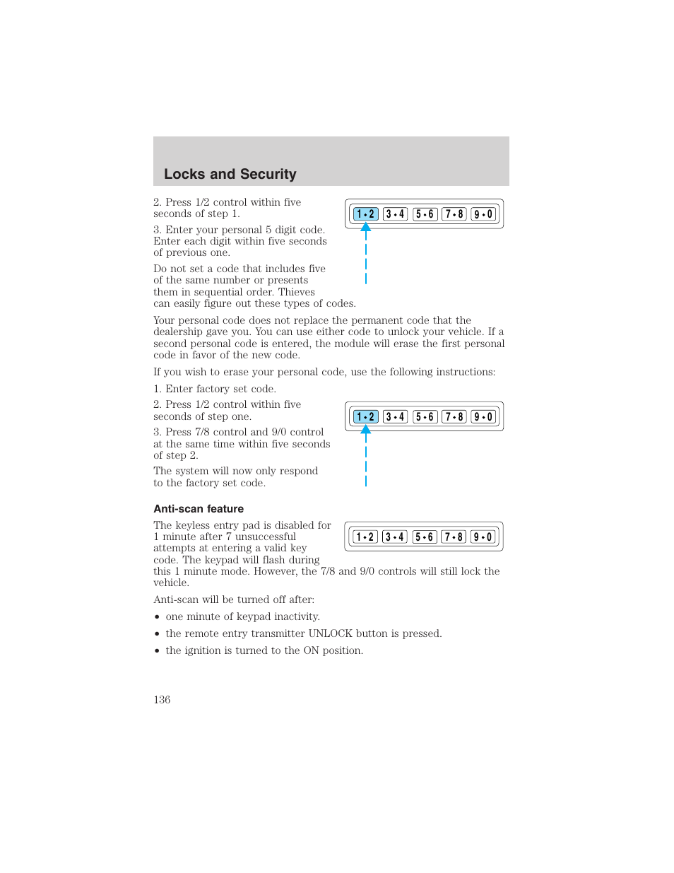 Locks and security | FORD 2003 Expedition v.1 User Manual | Page 136 / 320