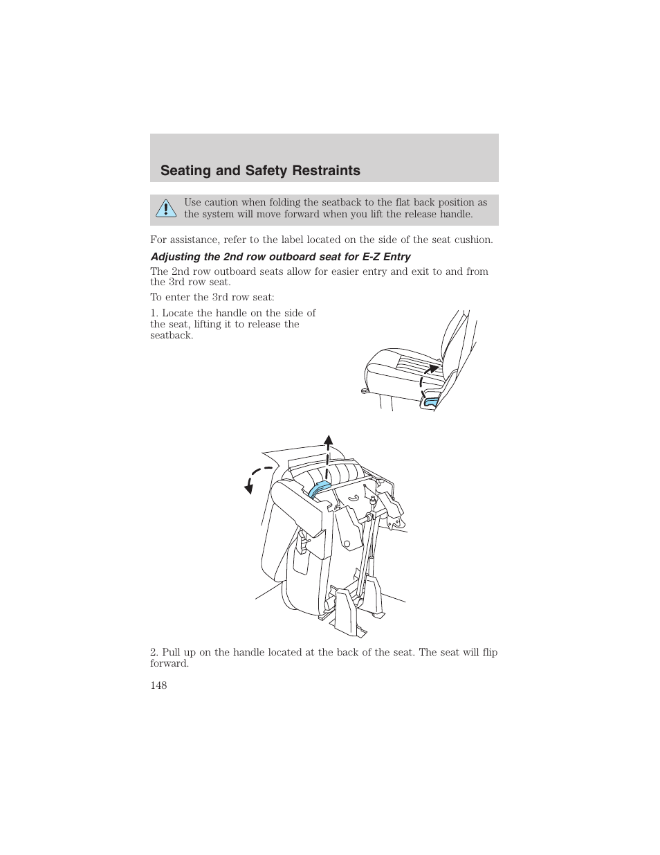 Seating and safety restraints | FORD 2003 Expedition v.1 User Manual | Page 148 / 320