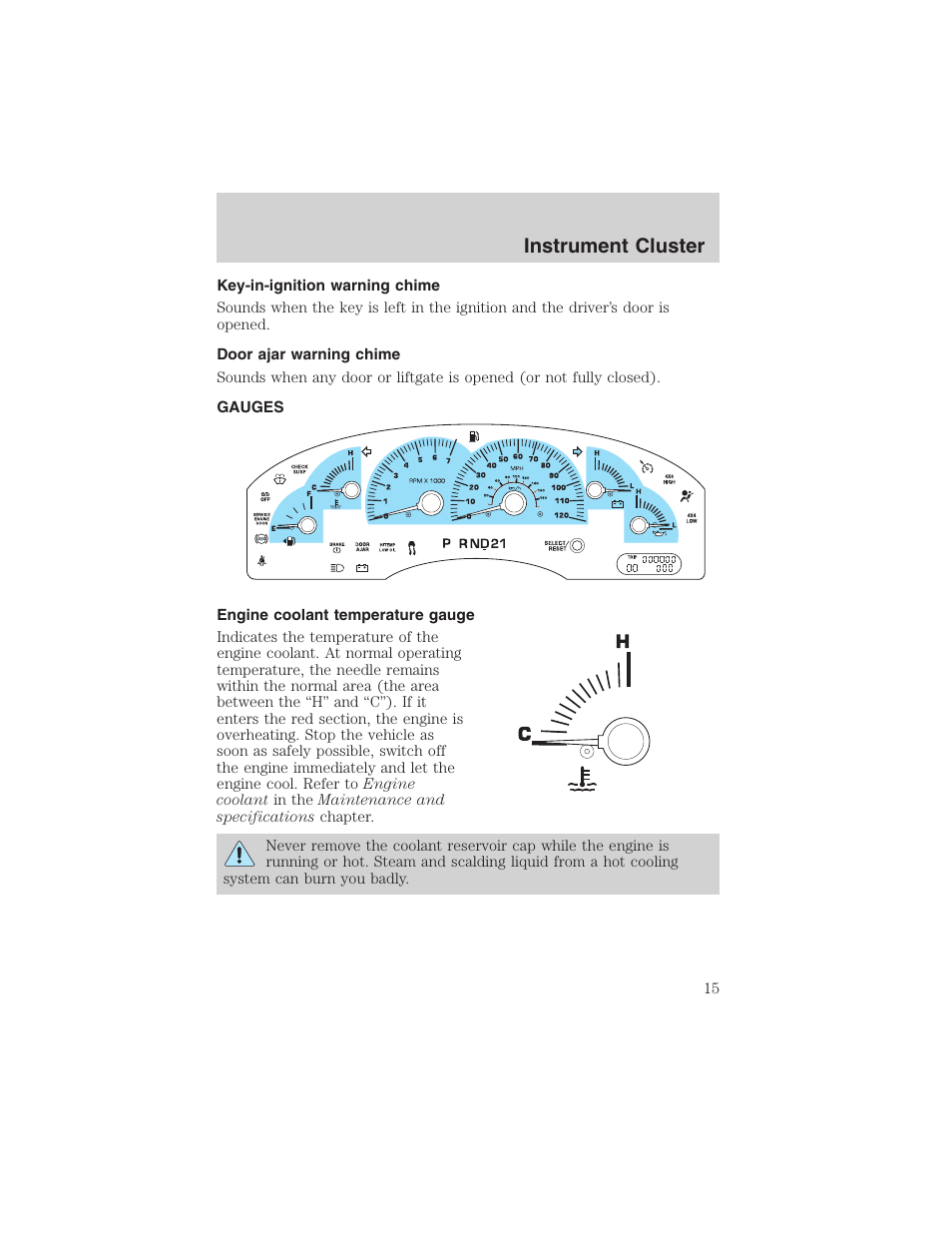 Instrument cluster | FORD 2003 Expedition v.1 User Manual | Page 15 / 320