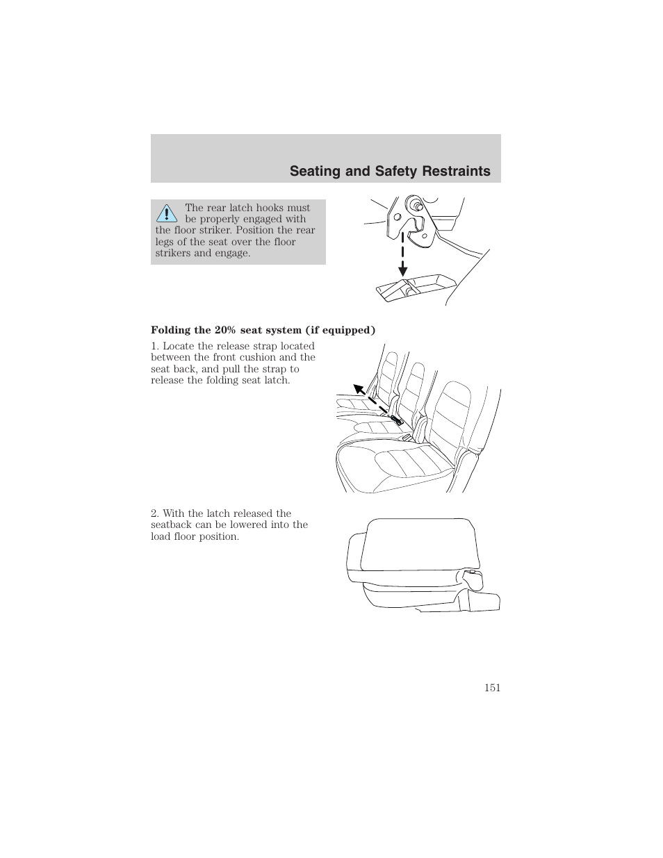 Seating and safety restraints | FORD 2003 Expedition v.1 User Manual | Page 151 / 320