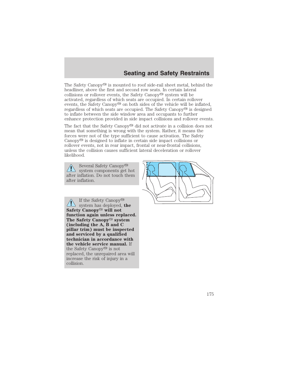 Seating and safety restraints | FORD 2003 Expedition v.1 User Manual | Page 175 / 320