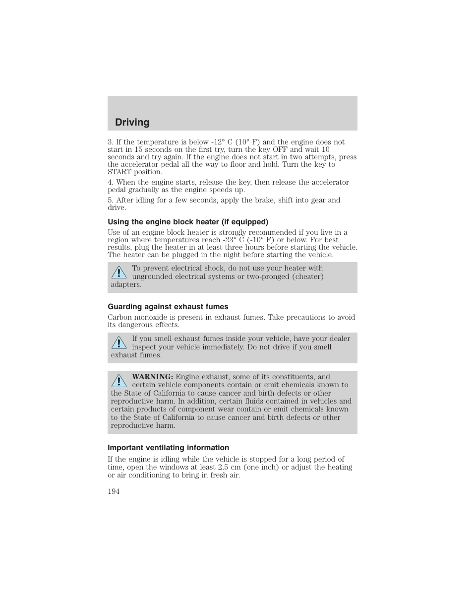 Driving | FORD 2003 Expedition v.1 User Manual | Page 194 / 320