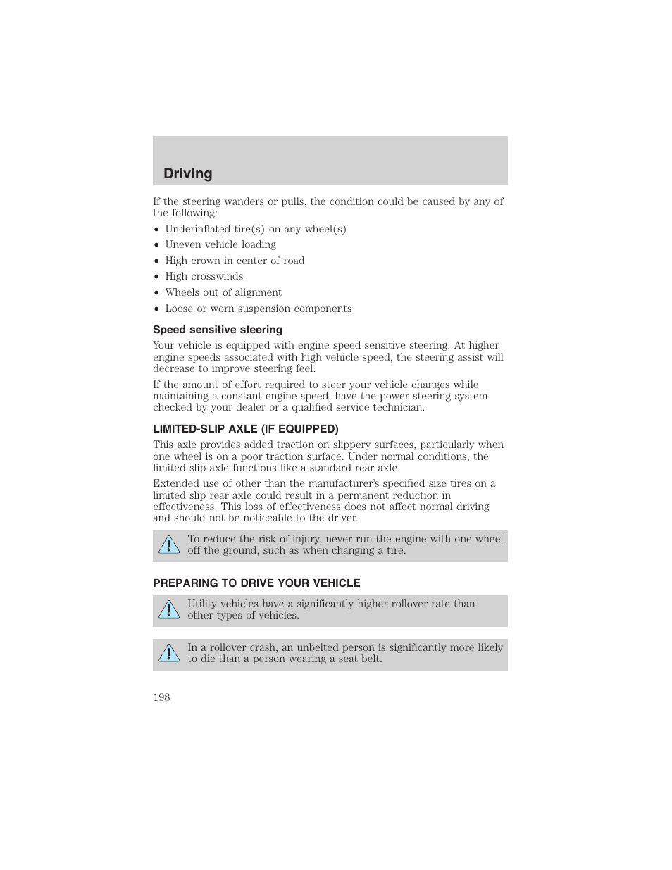 Driving | FORD 2003 Expedition v.1 User Manual | Page 198 / 320