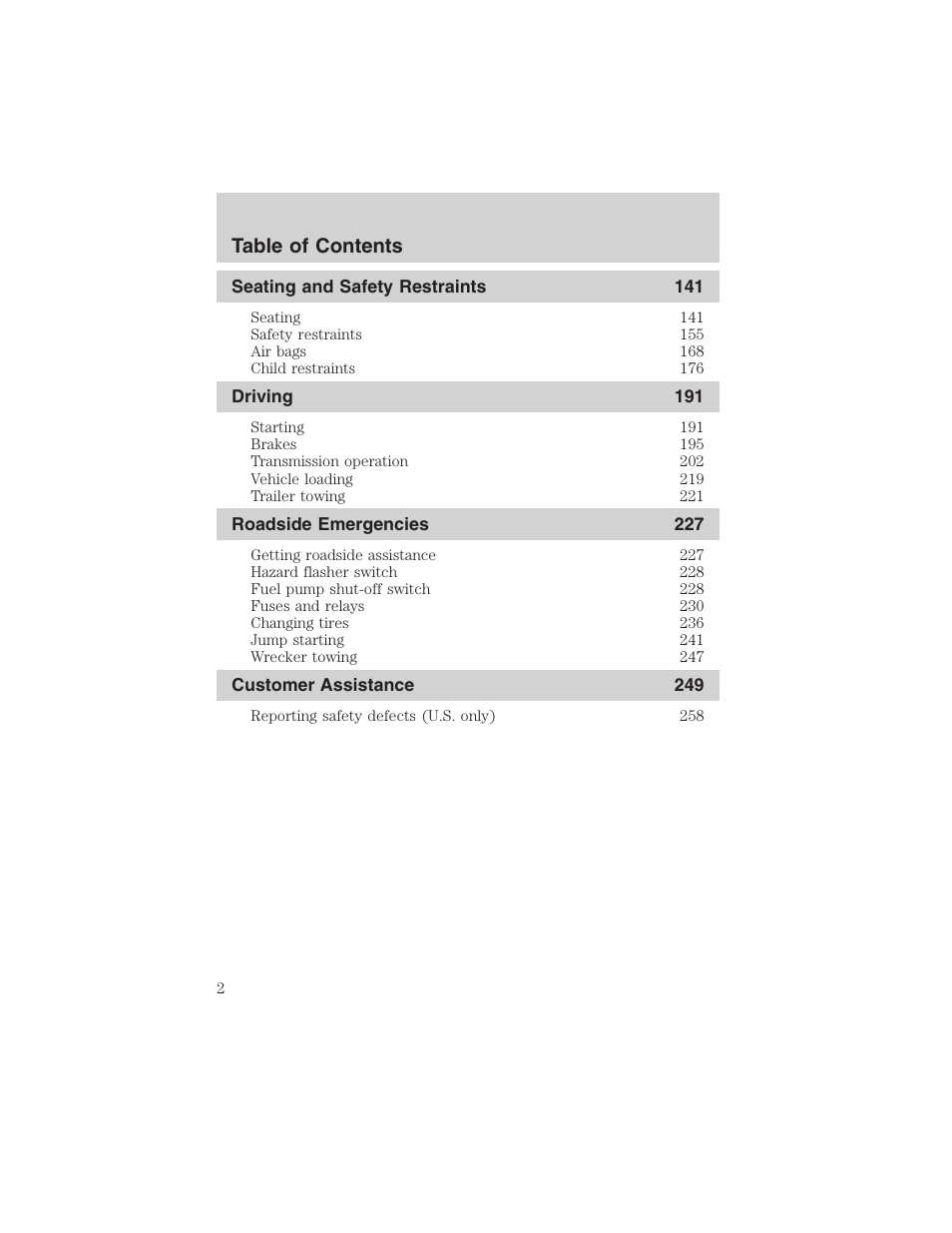 FORD 2003 Expedition v.1 User Manual | Page 2 / 320