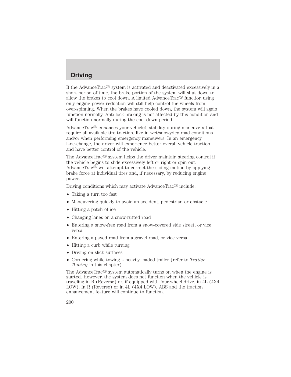 Driving | FORD 2003 Expedition v.1 User Manual | Page 200 / 320