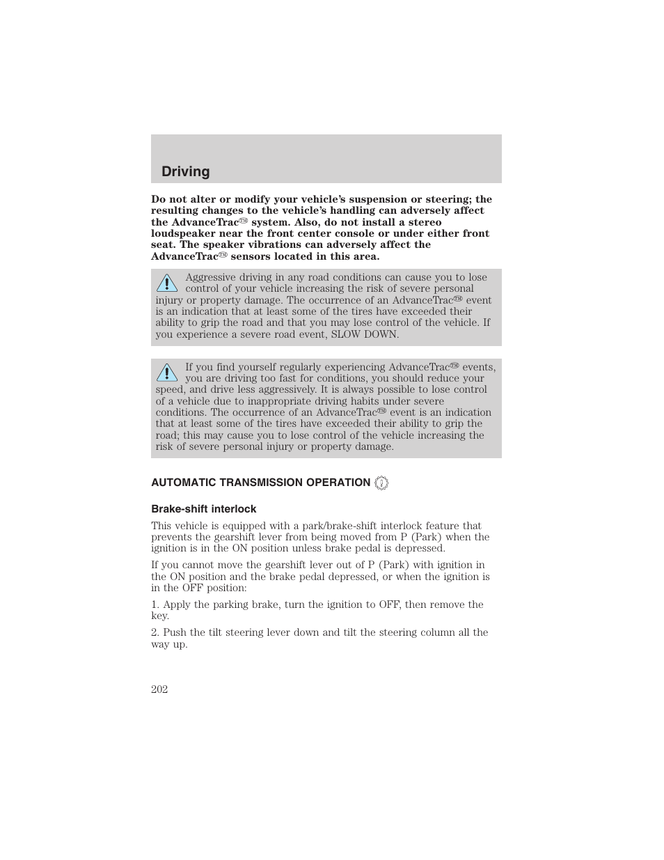 Driving | FORD 2003 Expedition v.1 User Manual | Page 202 / 320