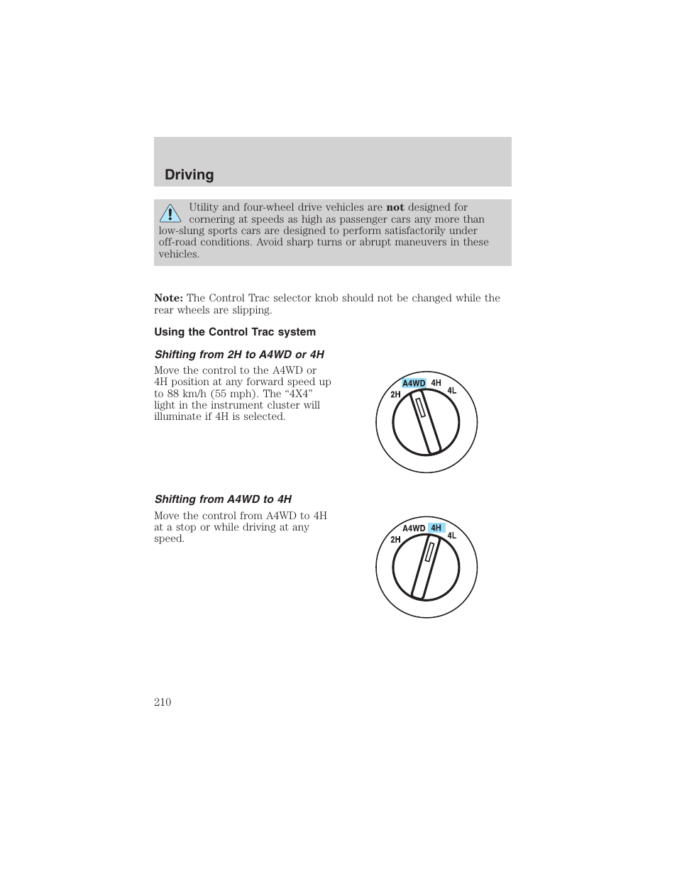 Driving | FORD 2003 Expedition v.1 User Manual | Page 210 / 320