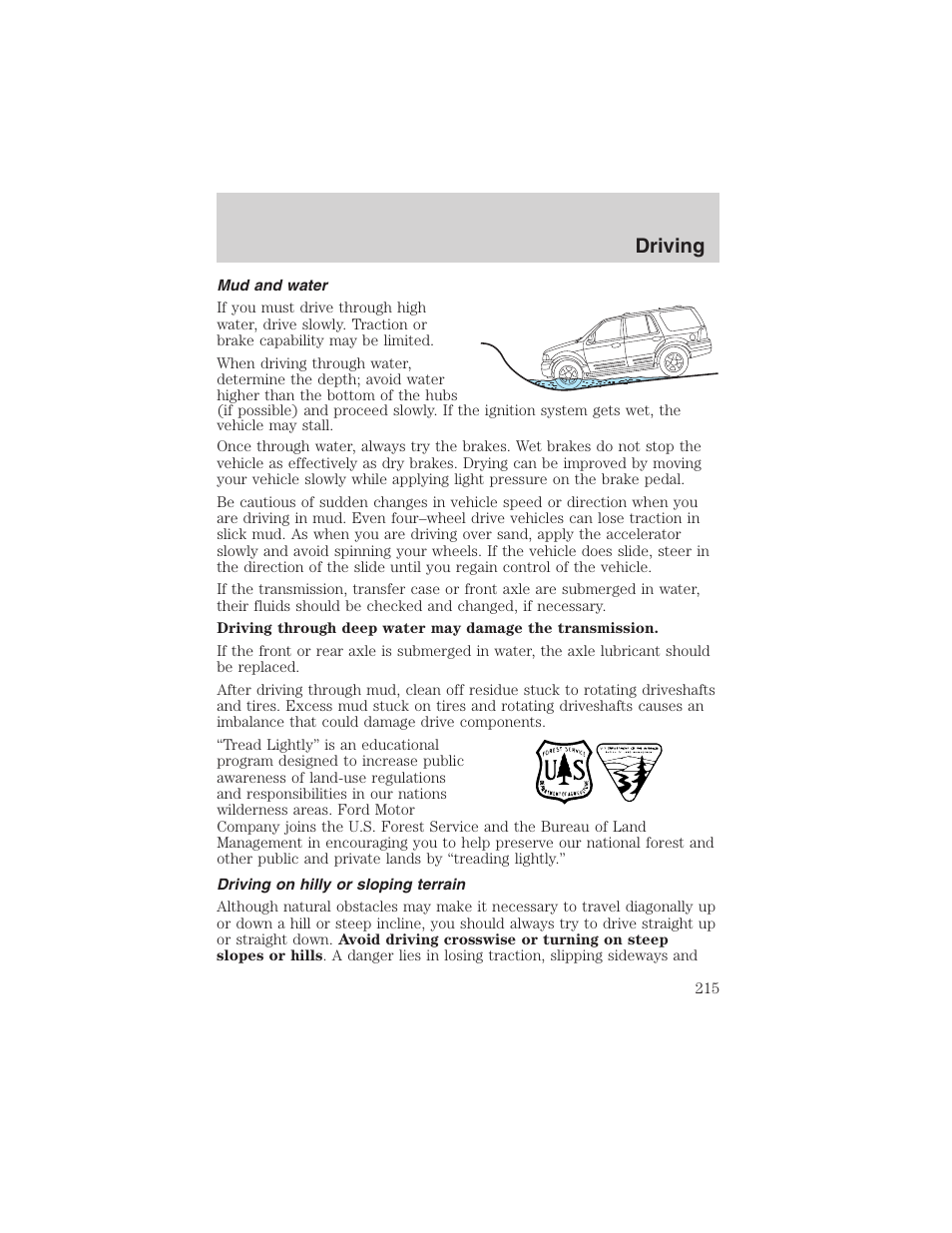 Driving | FORD 2003 Expedition v.1 User Manual | Page 215 / 320