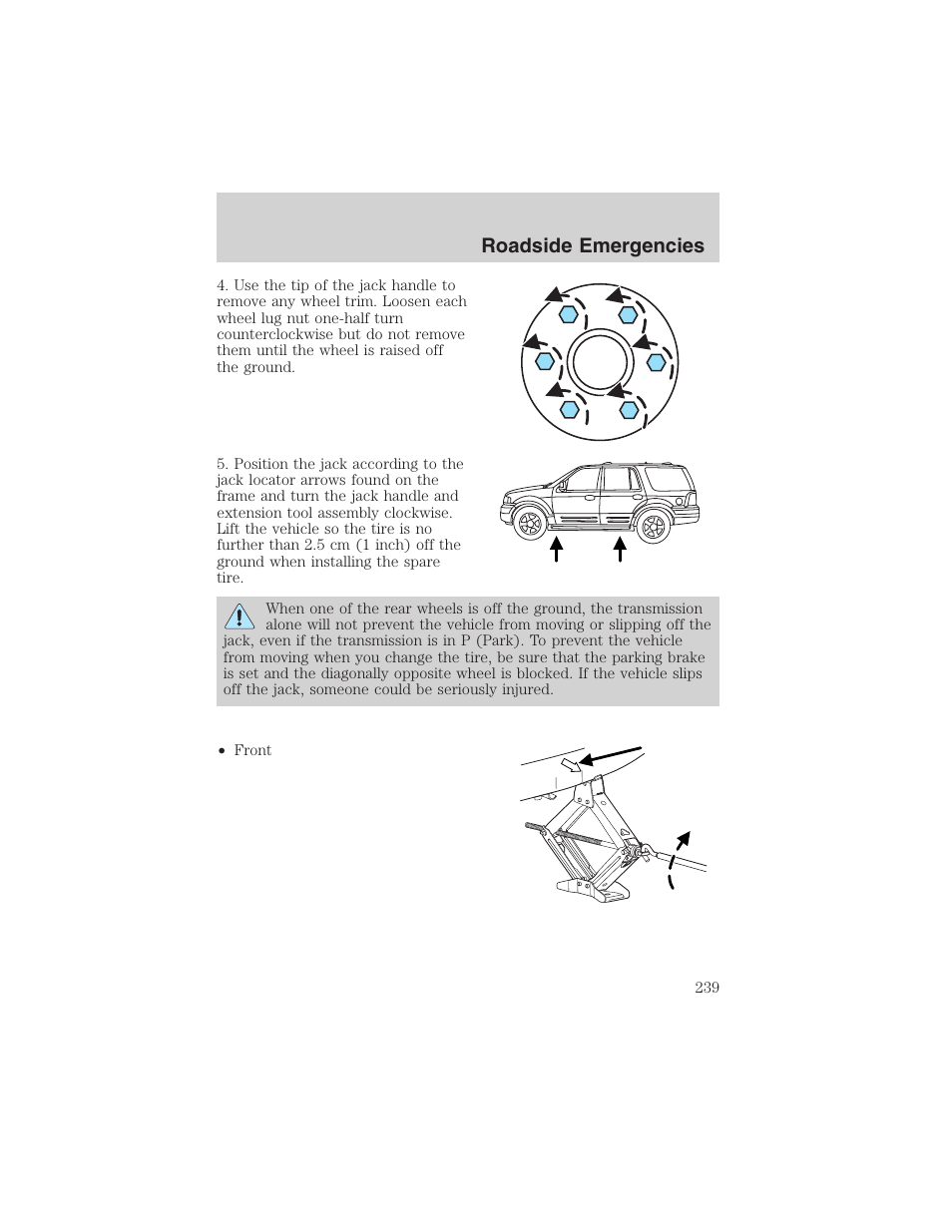 Roadside emergencies | FORD 2003 Expedition v.1 User Manual | Page 239 / 320