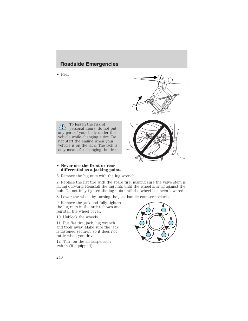 Roadside emergencies | FORD 2003 Expedition v.1 User Manual | Page 240 / 320
