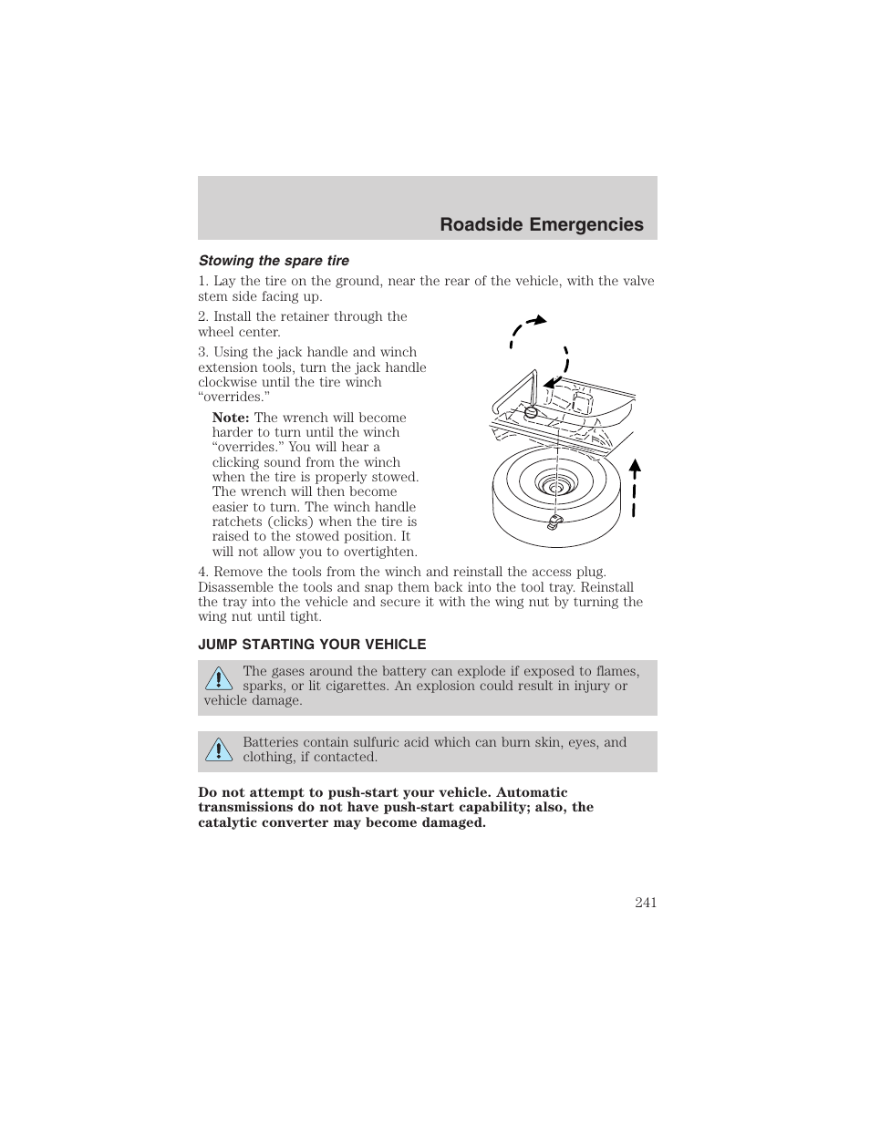 Roadside emergencies | FORD 2003 Expedition v.1 User Manual | Page 241 / 320