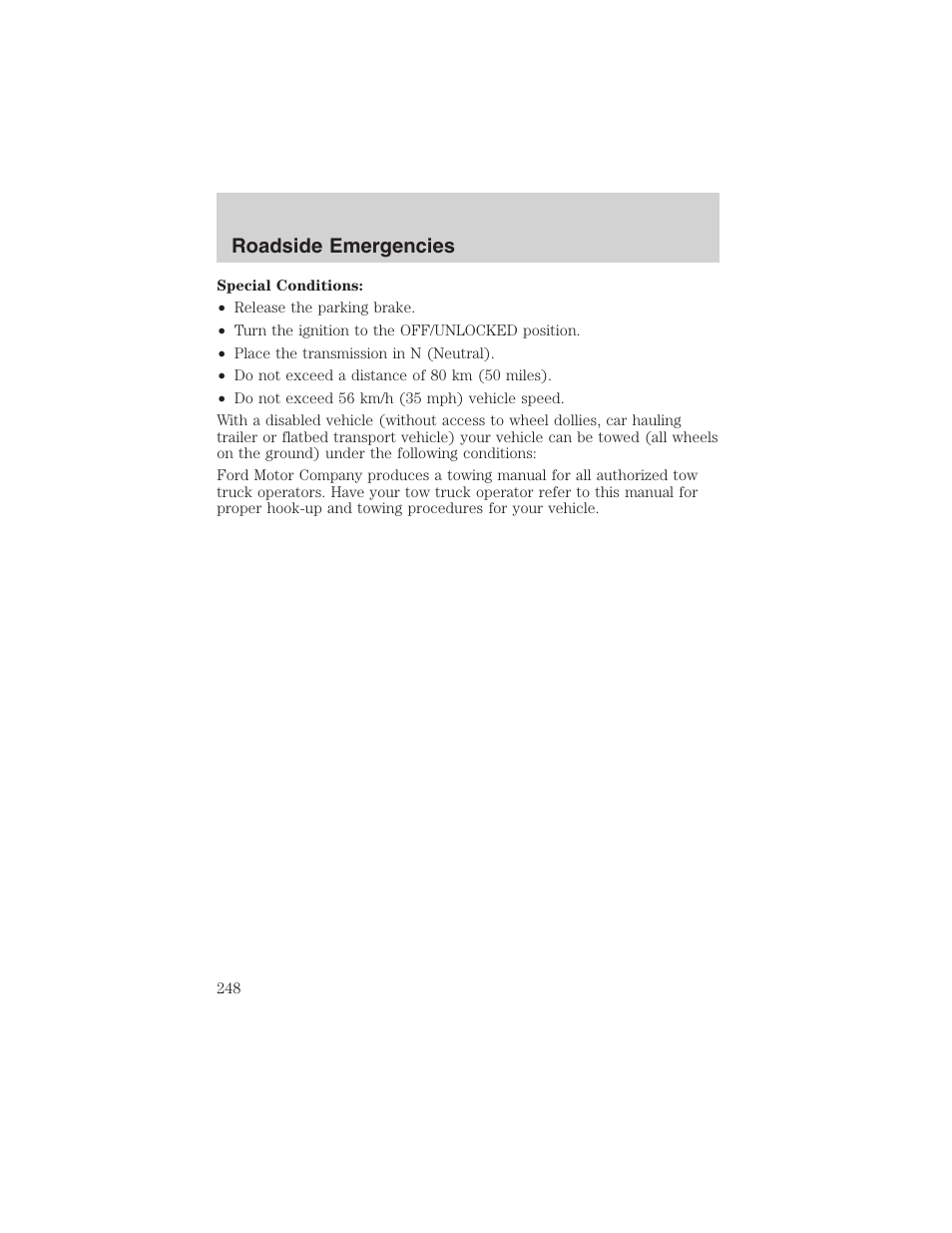 Roadside emergencies | FORD 2003 Expedition v.1 User Manual | Page 248 / 320