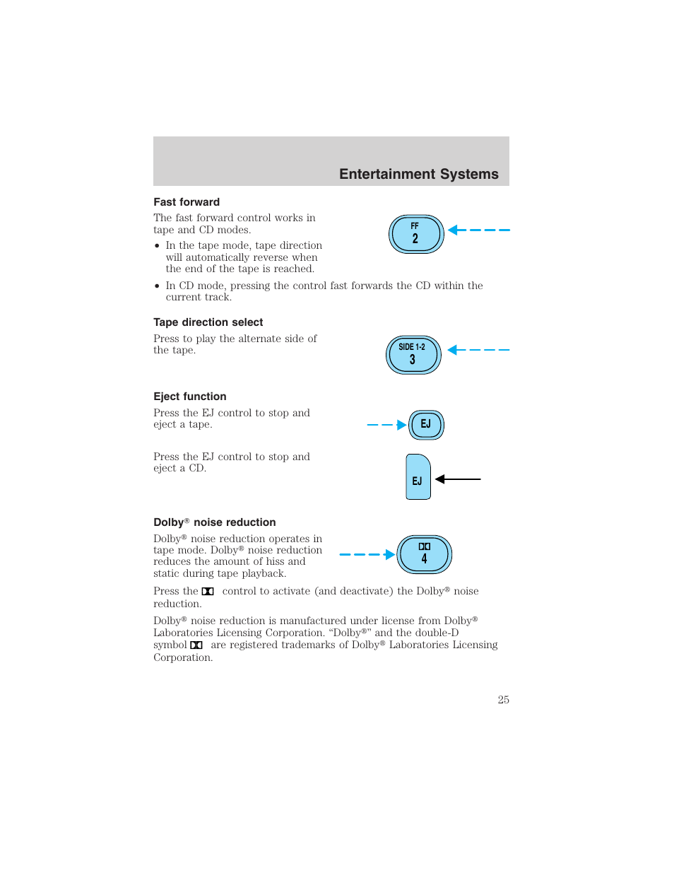 Entertainment systems | FORD 2003 Expedition v.1 User Manual | Page 25 / 320