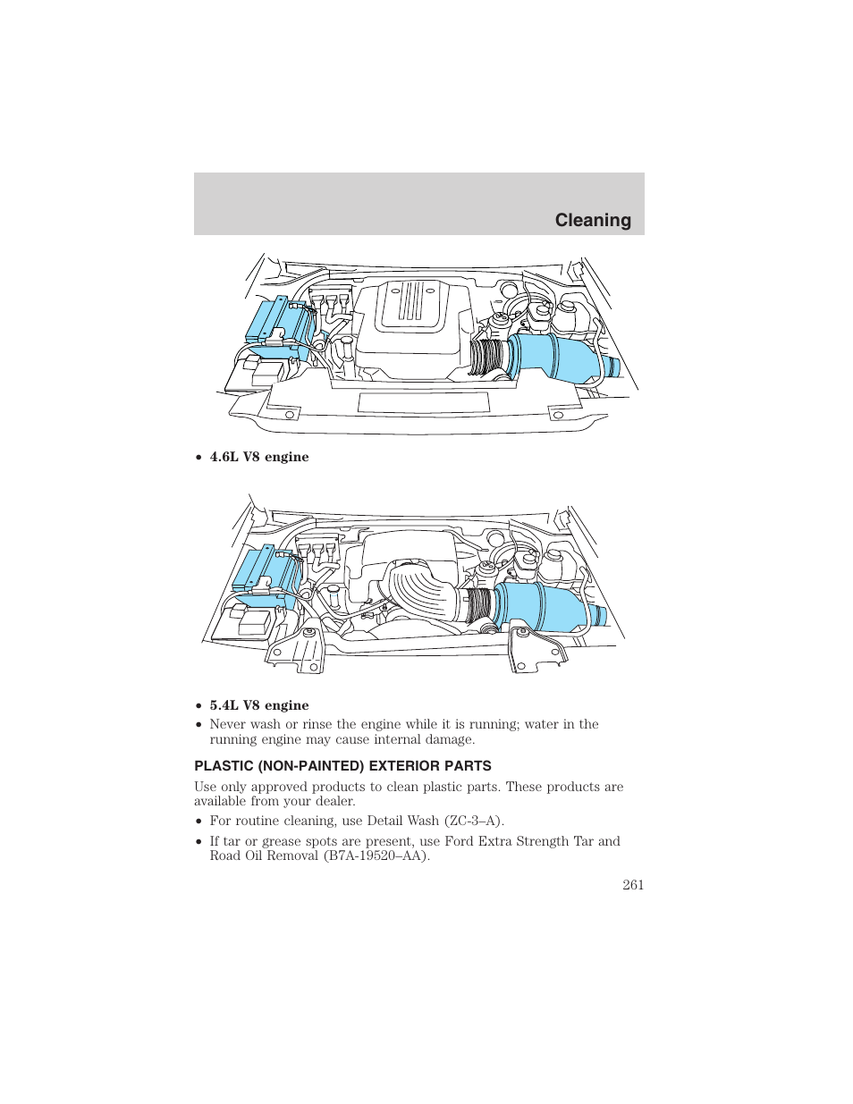 Cleaning | FORD 2003 Expedition v.1 User Manual | Page 261 / 320