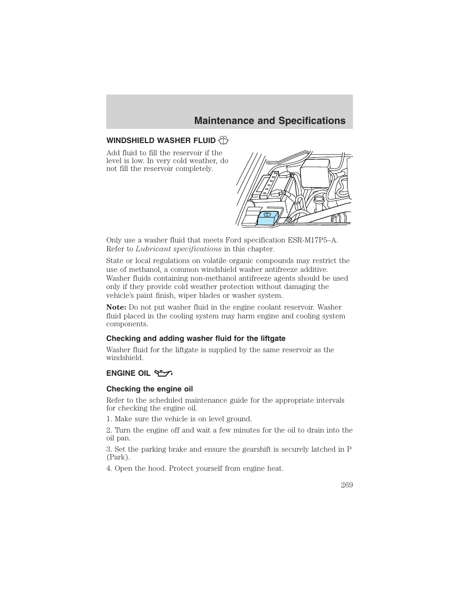 Maintenance and specifications | FORD 2003 Expedition v.1 User Manual | Page 269 / 320