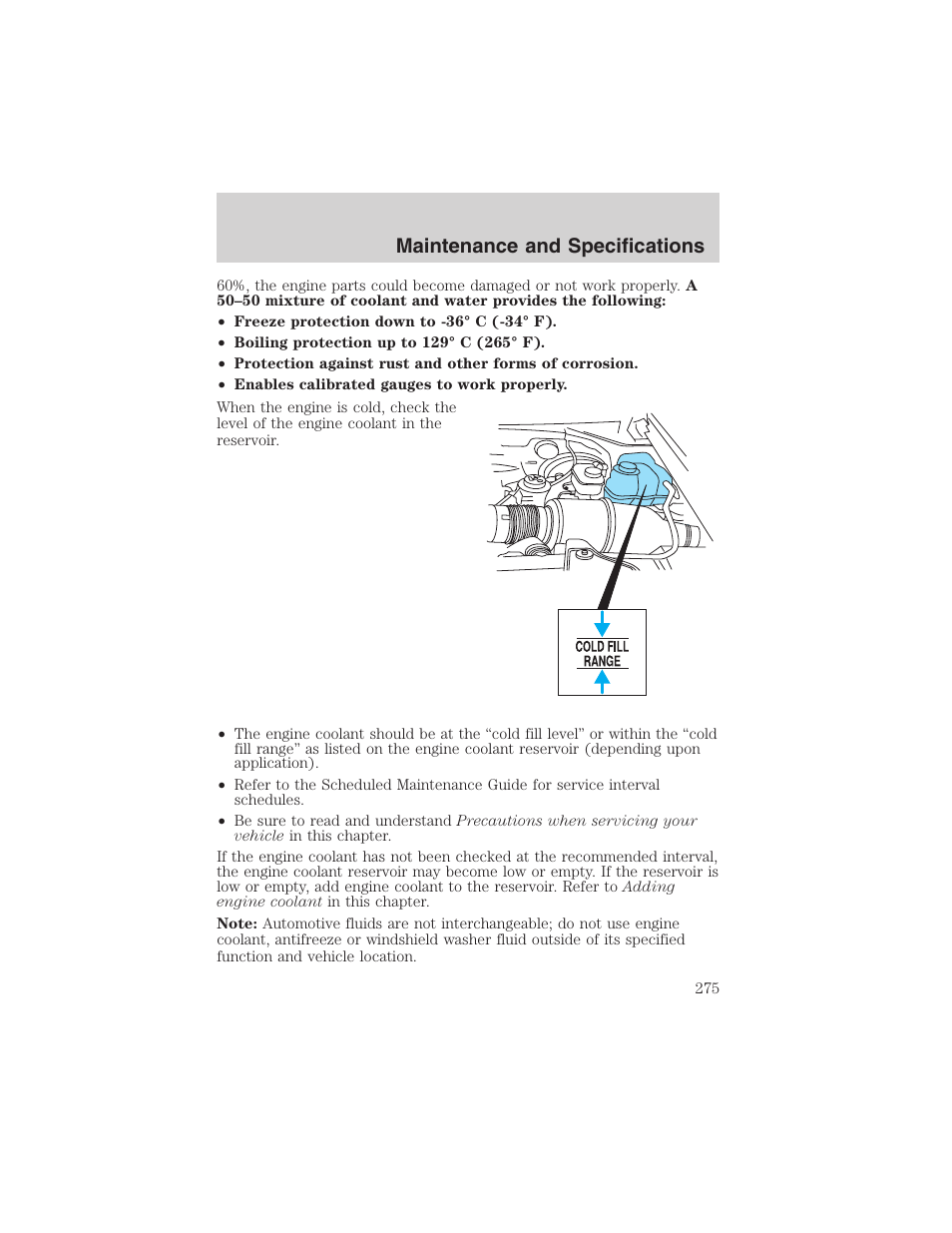 Maintenance and specifications | FORD 2003 Expedition v.1 User Manual | Page 275 / 320