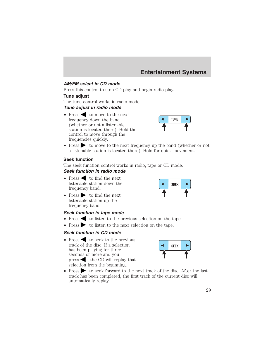 Entertainment systems | FORD 2003 Expedition v.1 User Manual | Page 29 / 320