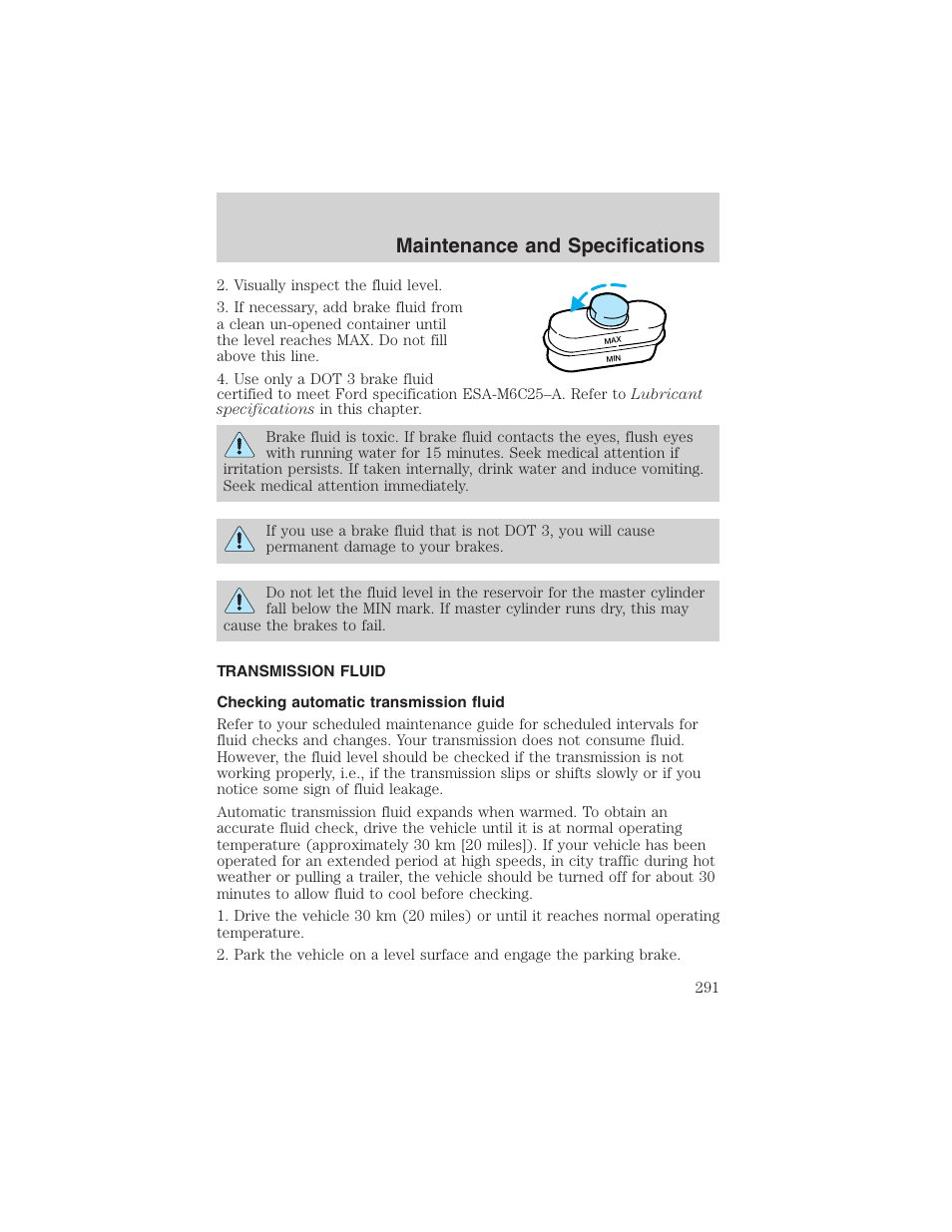 Maintenance and specifications | FORD 2003 Expedition v.1 User Manual | Page 291 / 320