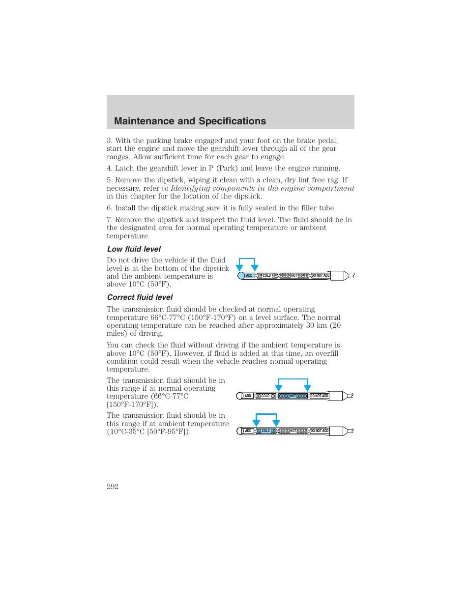 Maintenance and specifications | FORD 2003 Expedition v.1 User Manual | Page 292 / 320