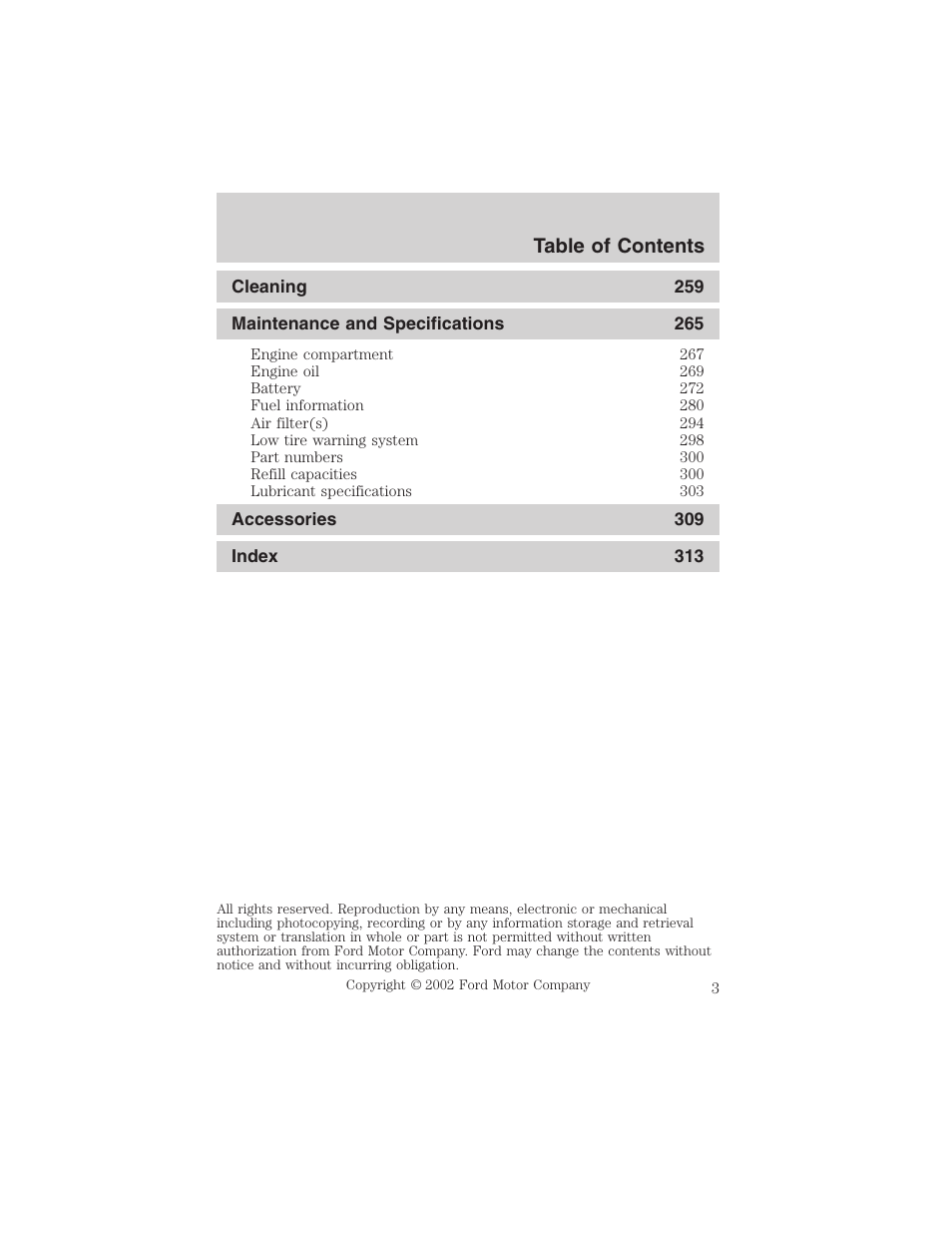 FORD 2003 Expedition v.1 User Manual | Page 3 / 320