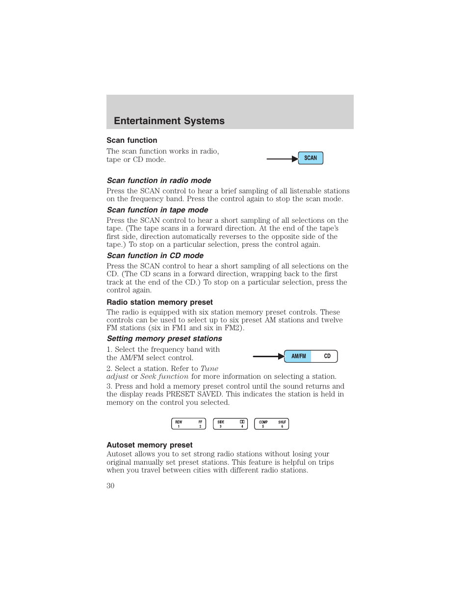 Entertainment systems | FORD 2003 Expedition v.1 User Manual | Page 30 / 320