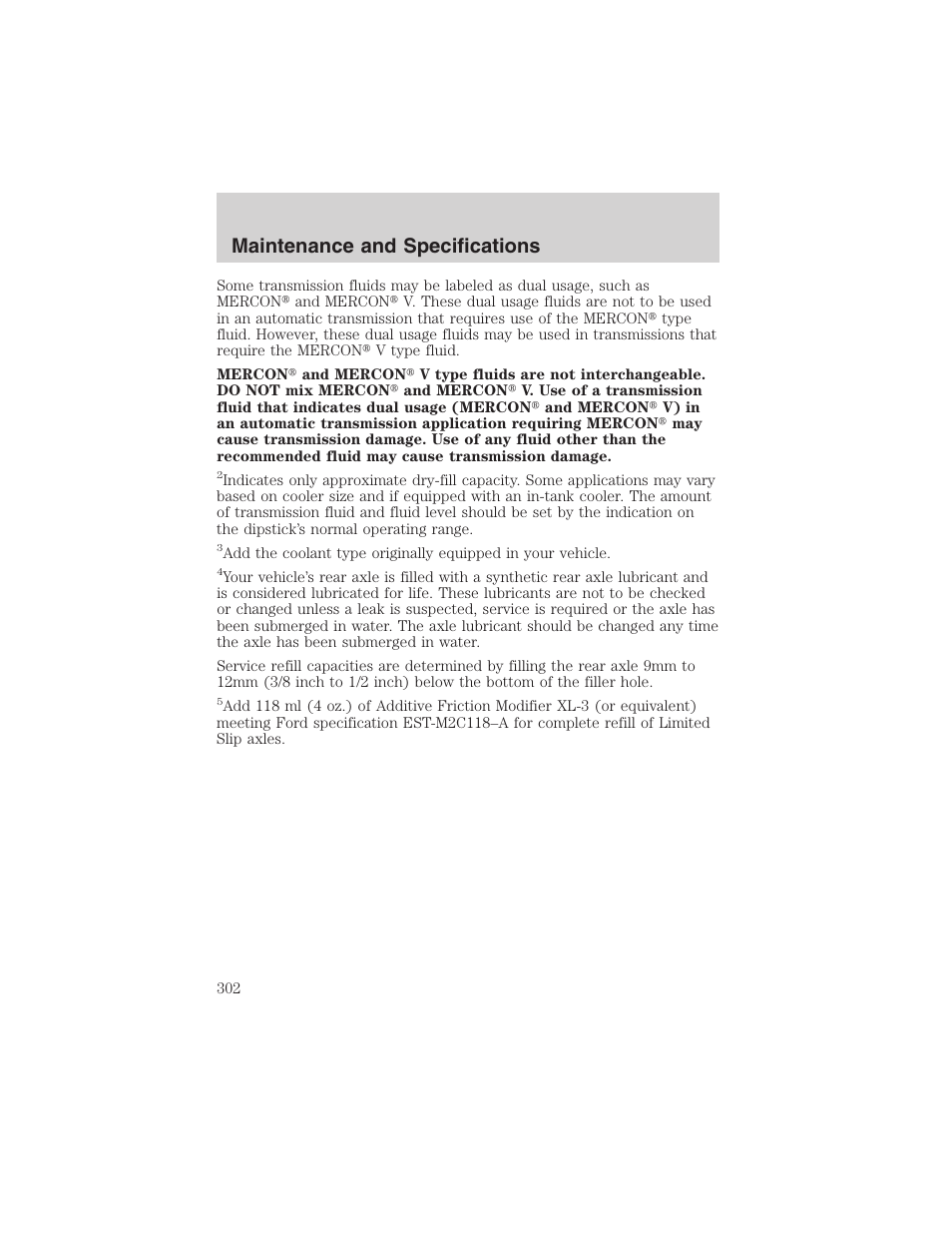 Maintenance and specifications | FORD 2003 Expedition v.1 User Manual | Page 302 / 320