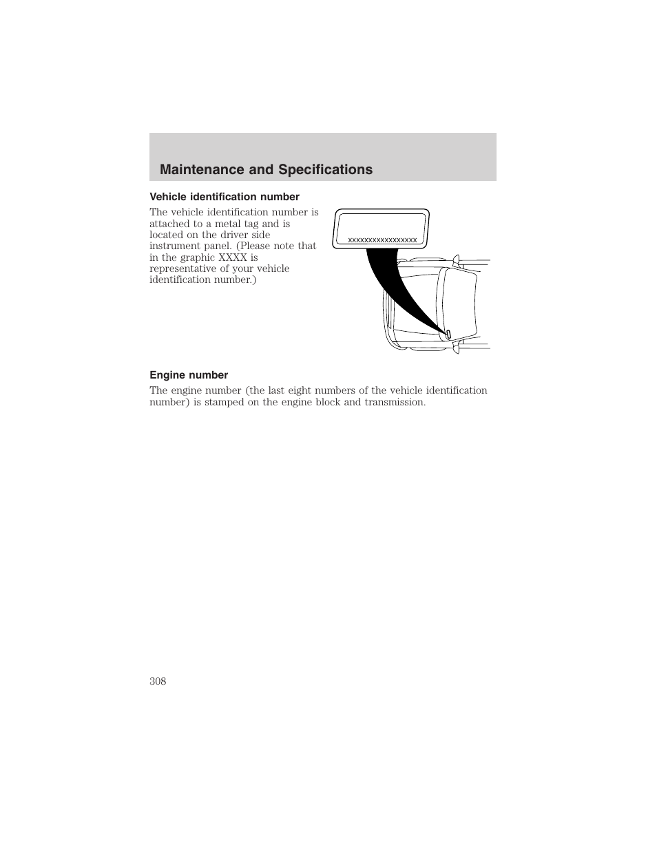 Maintenance and specifications | FORD 2003 Expedition v.1 User Manual | Page 308 / 320