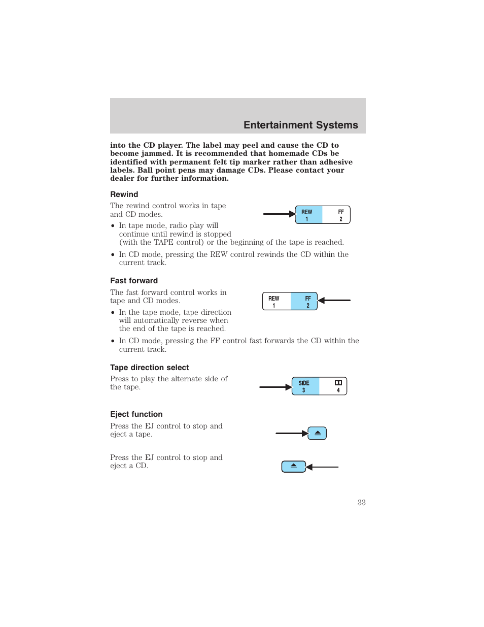 Entertainment systems | FORD 2003 Expedition v.1 User Manual | Page 33 / 320