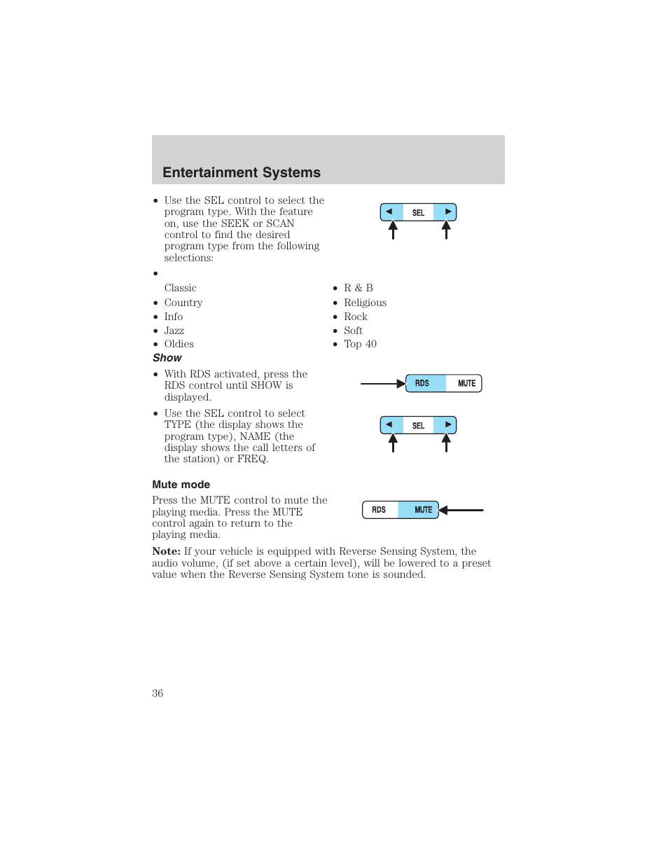 Entertainment systems | FORD 2003 Expedition v.1 User Manual | Page 36 / 320