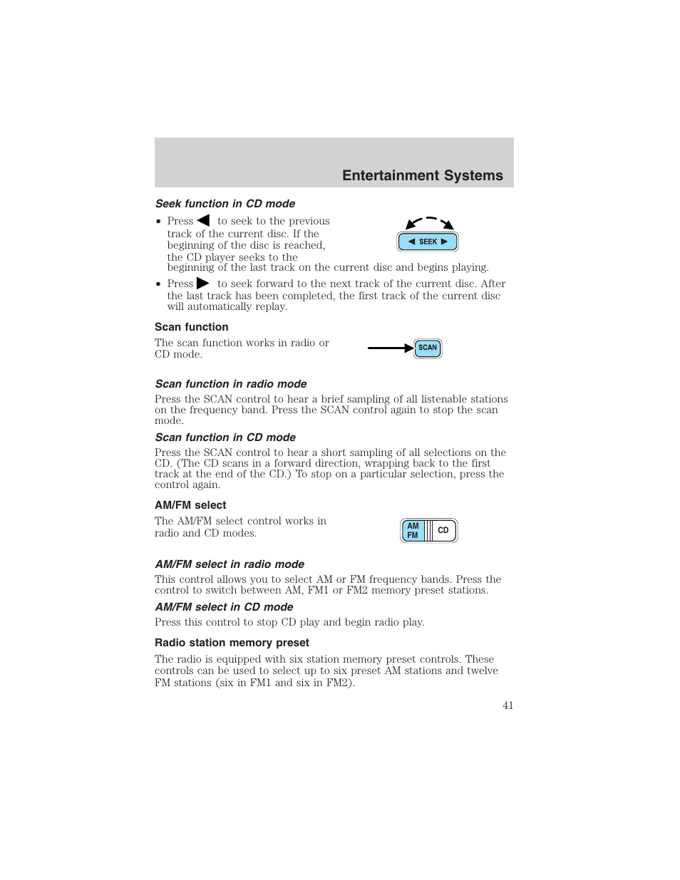 Entertainment systems | FORD 2003 Expedition v.1 User Manual | Page 41 / 320