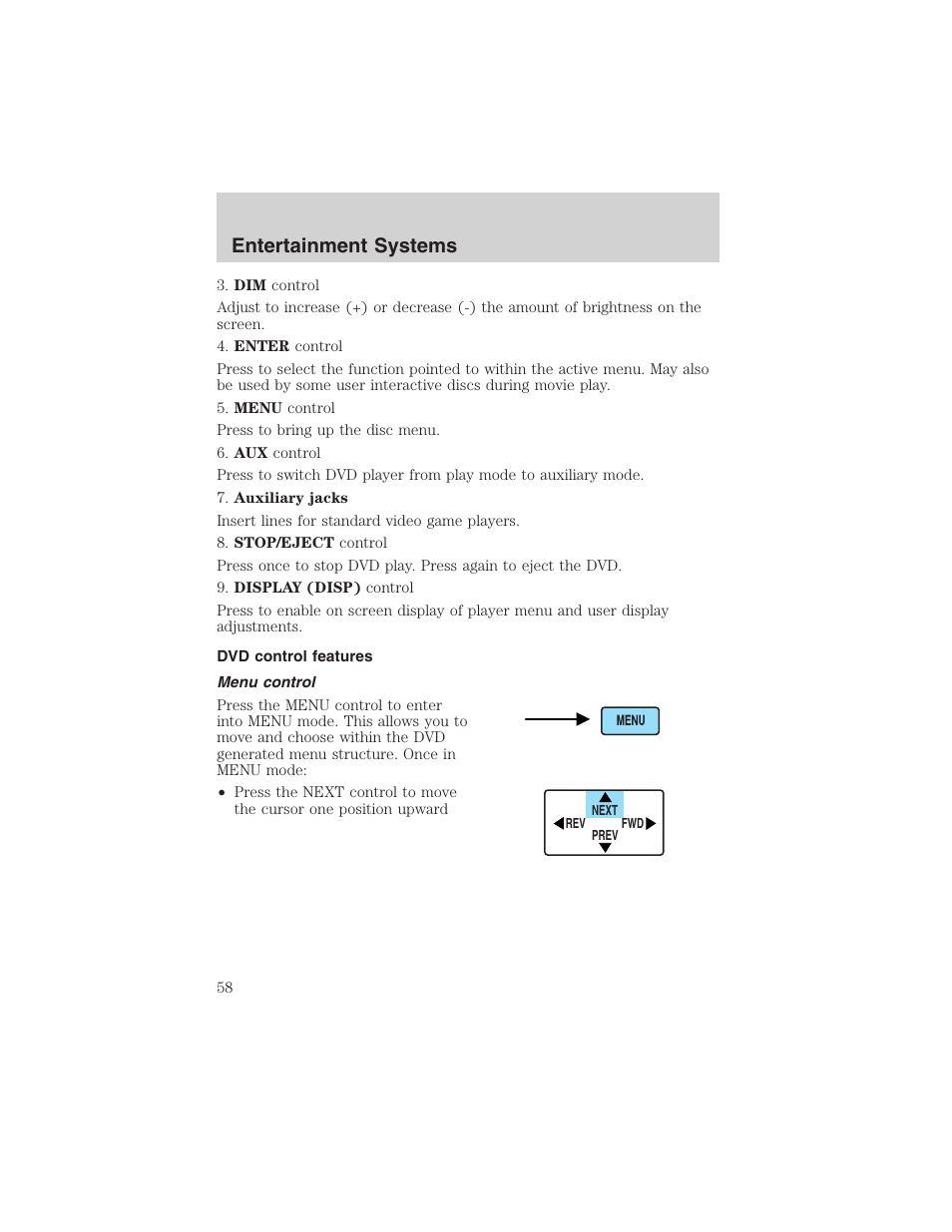 Entertainment systems | FORD 2003 Expedition v.1 User Manual | Page 58 / 320