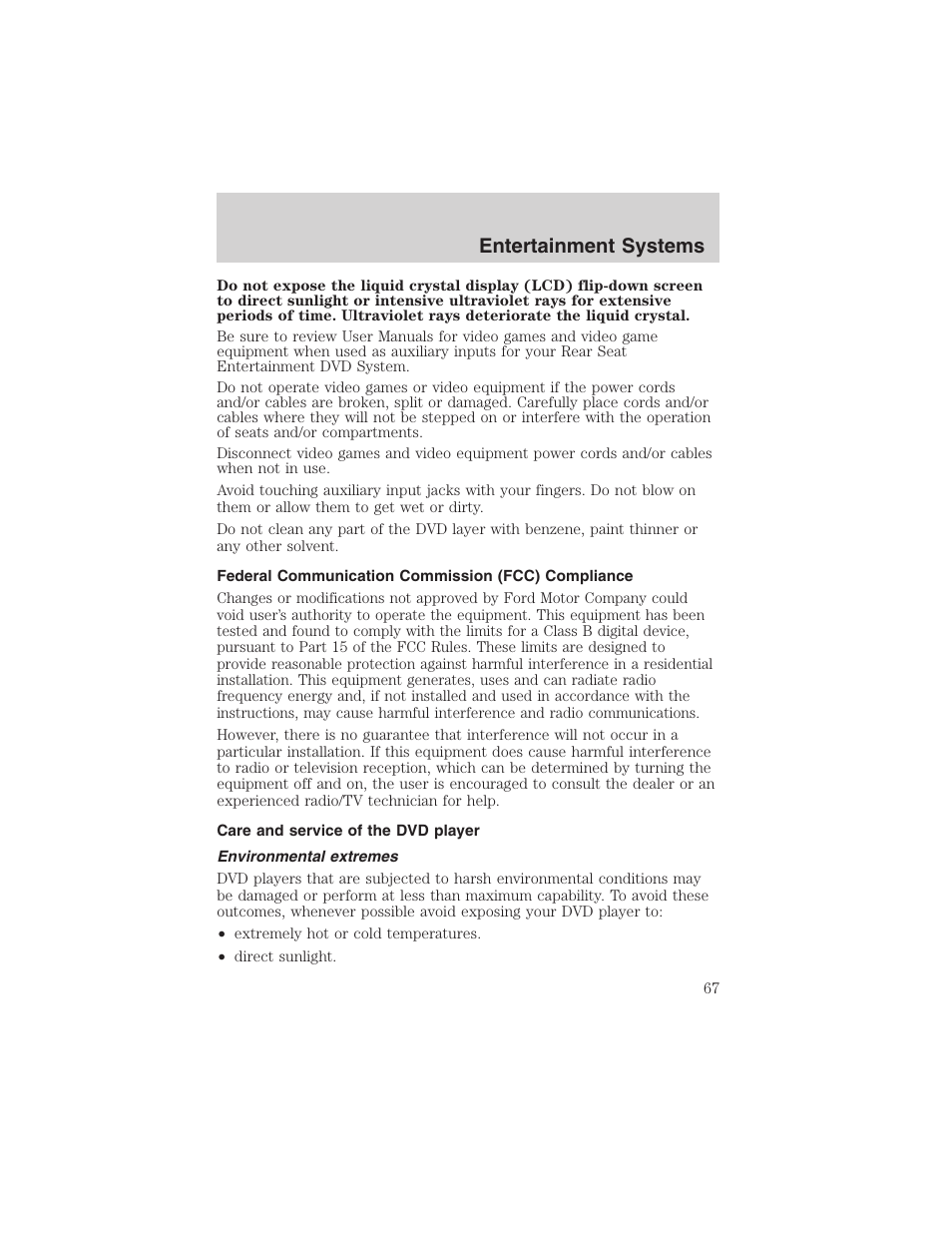 Entertainment systems | FORD 2003 Expedition v.1 User Manual | Page 67 / 320