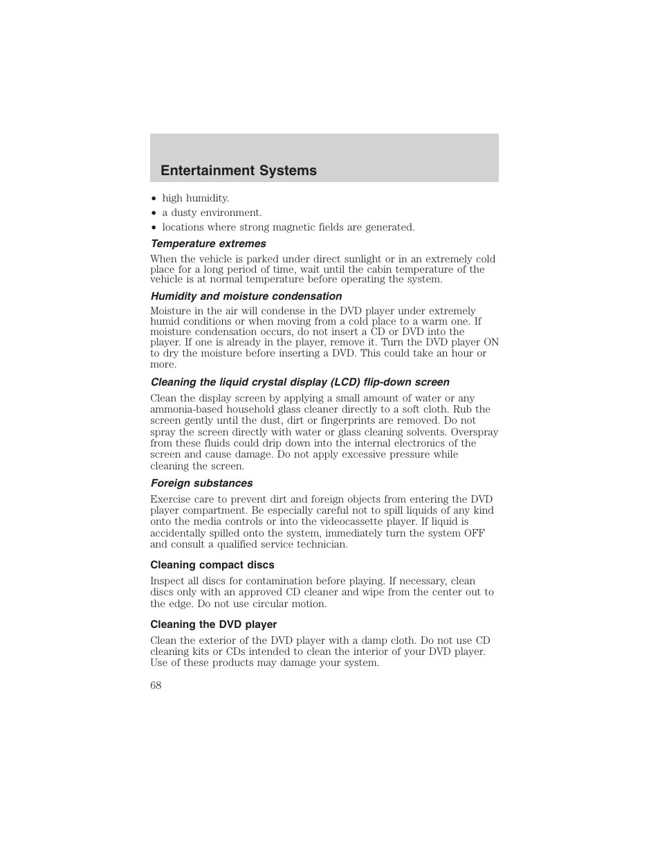 Entertainment systems | FORD 2003 Expedition v.1 User Manual | Page 68 / 320