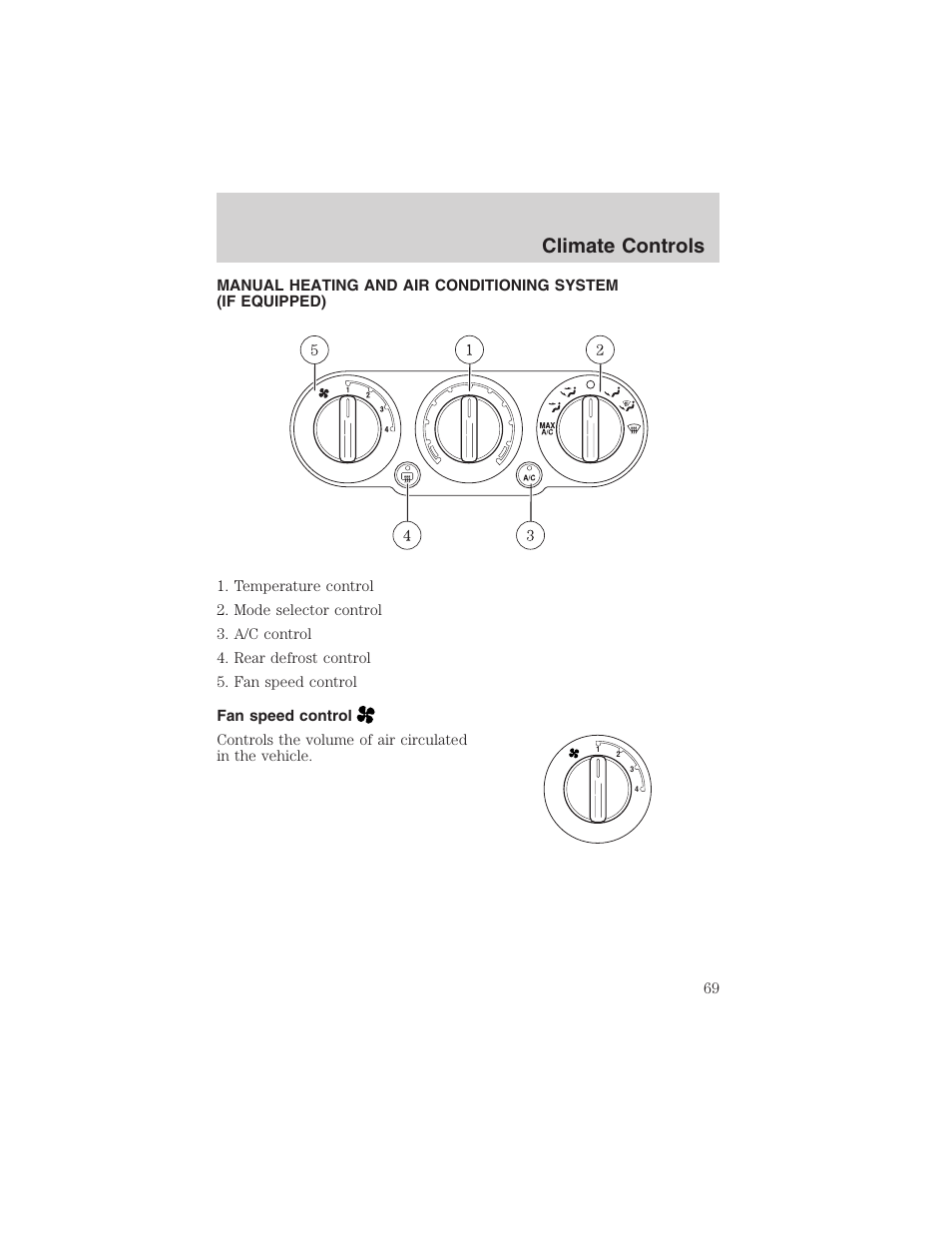 Climate controls | FORD 2003 Expedition v.1 User Manual | Page 69 / 320