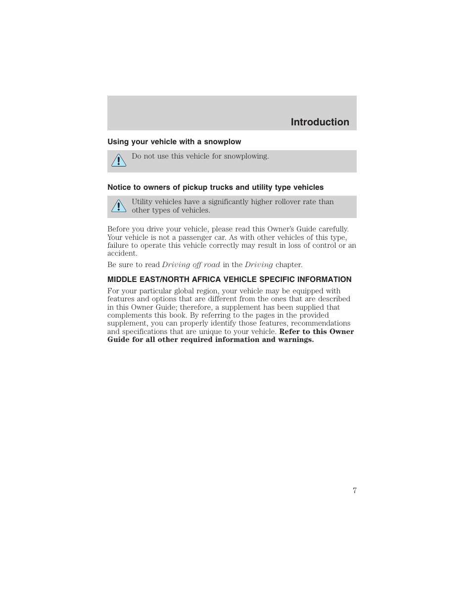 Introduction | FORD 2003 Expedition v.1 User Manual | Page 7 / 320