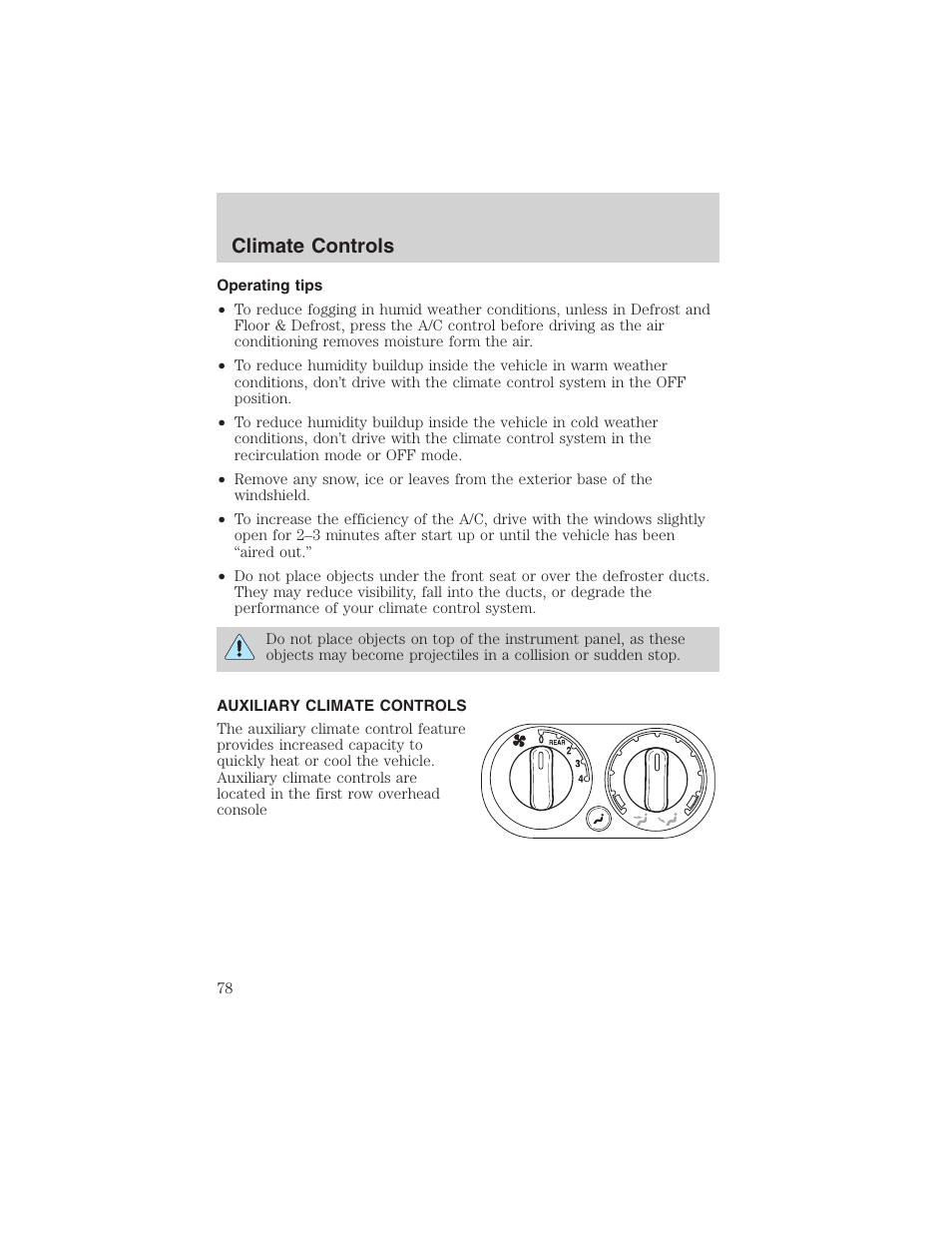 Climate controls | FORD 2003 Expedition v.1 User Manual | Page 78 / 320