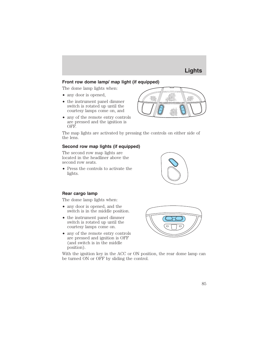 Lights | FORD 2003 Expedition v.1 User Manual | Page 85 / 320