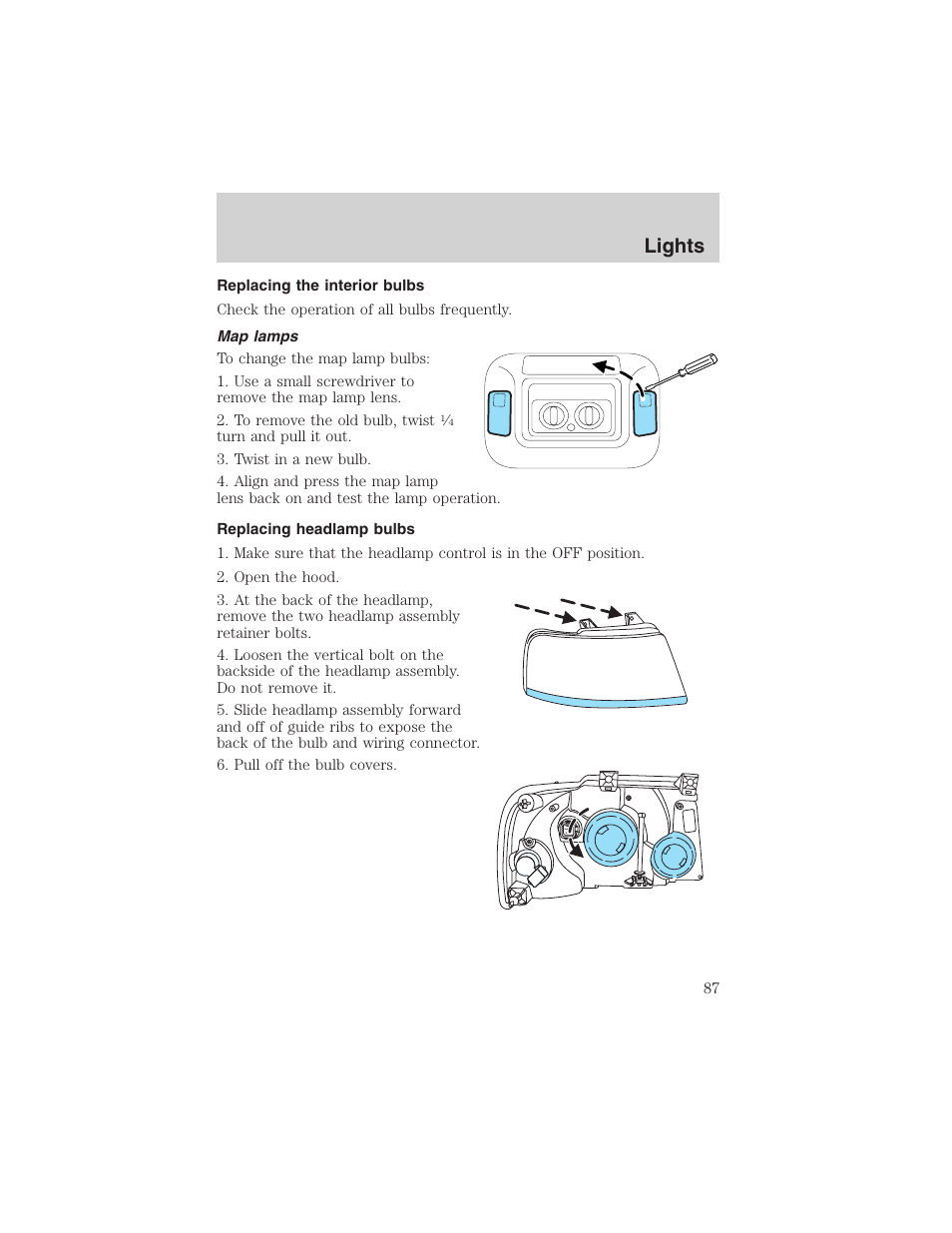 Lights | FORD 2003 Expedition v.1 User Manual | Page 87 / 320