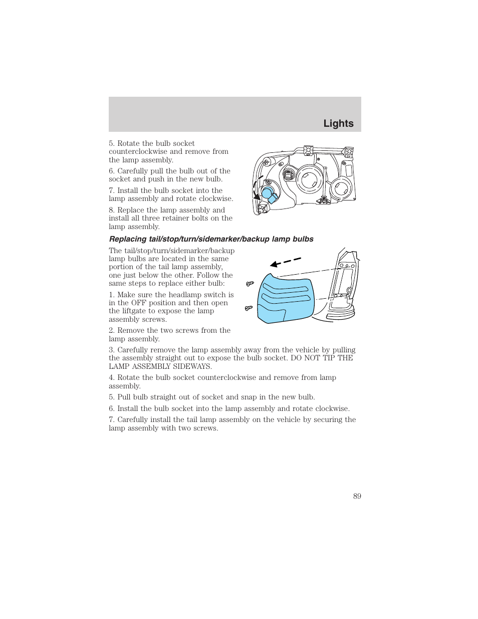 Lights | FORD 2003 Expedition v.1 User Manual | Page 89 / 320