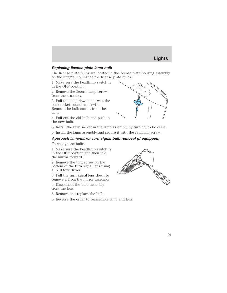 Lights | FORD 2003 Expedition v.1 User Manual | Page 91 / 320