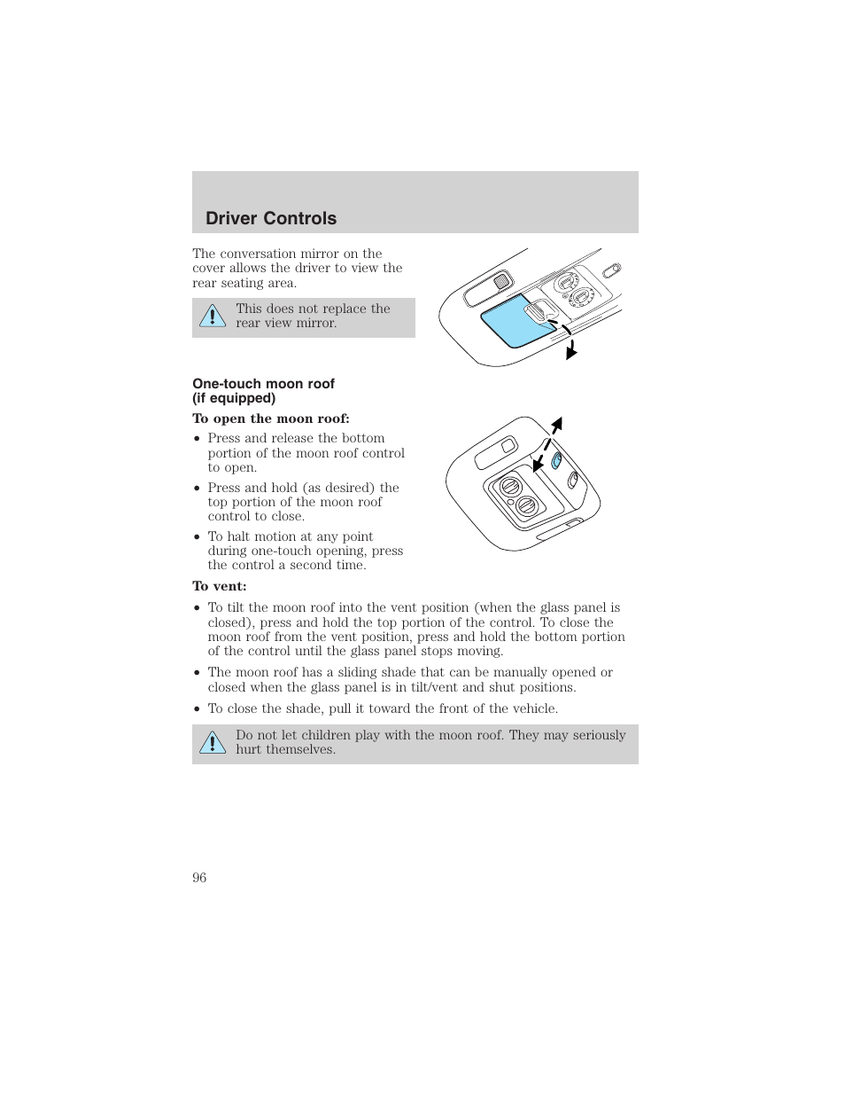 Driver controls | FORD 2003 Expedition v.1 User Manual | Page 96 / 320