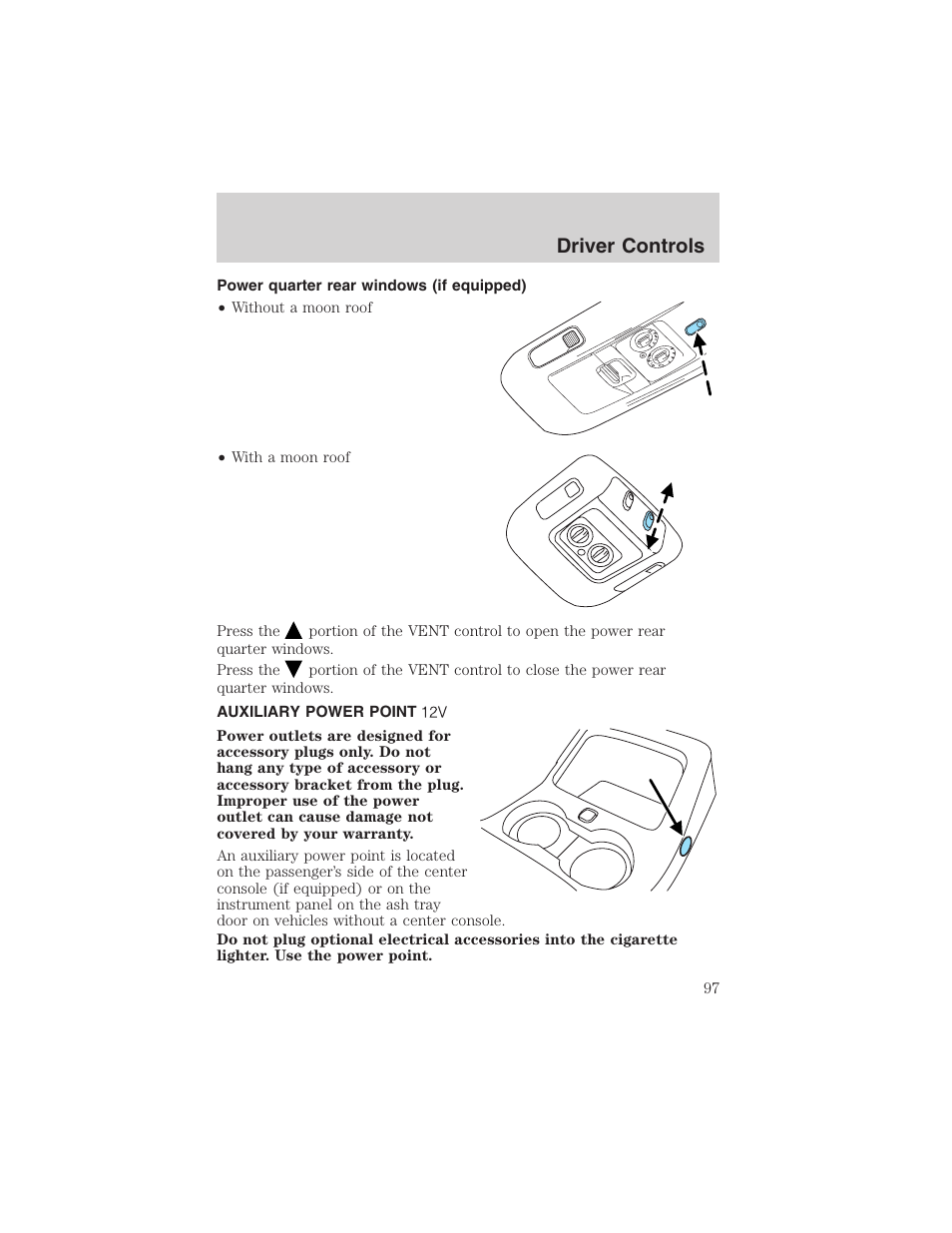 Driver controls | FORD 2003 Expedition v.1 User Manual | Page 97 / 320