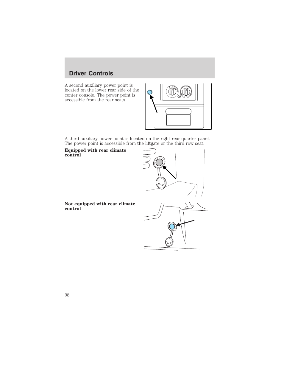 Driver controls | FORD 2003 Expedition v.1 User Manual | Page 98 / 320