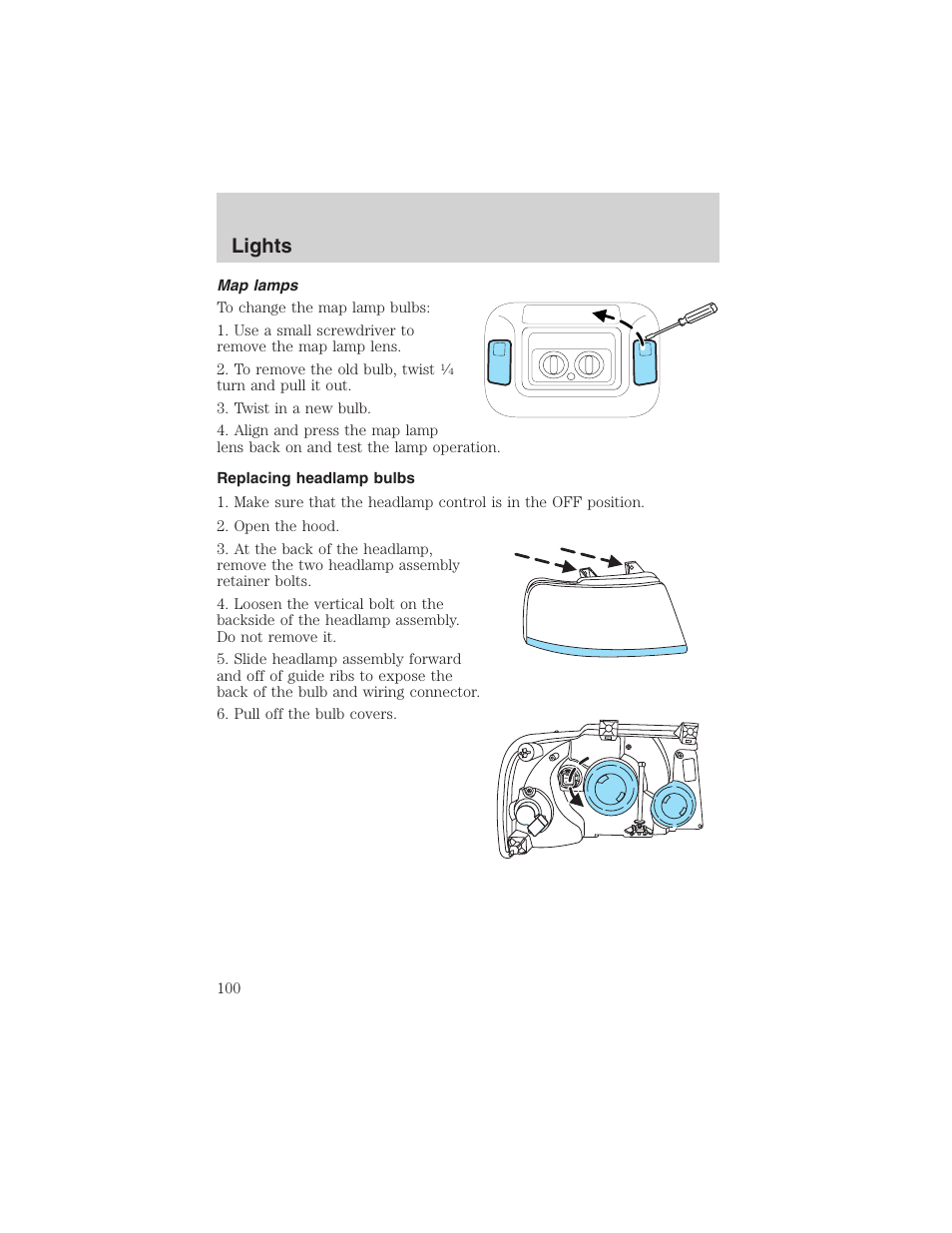 Lights | FORD 2003 Expedition v.2 User Manual | Page 100 / 344