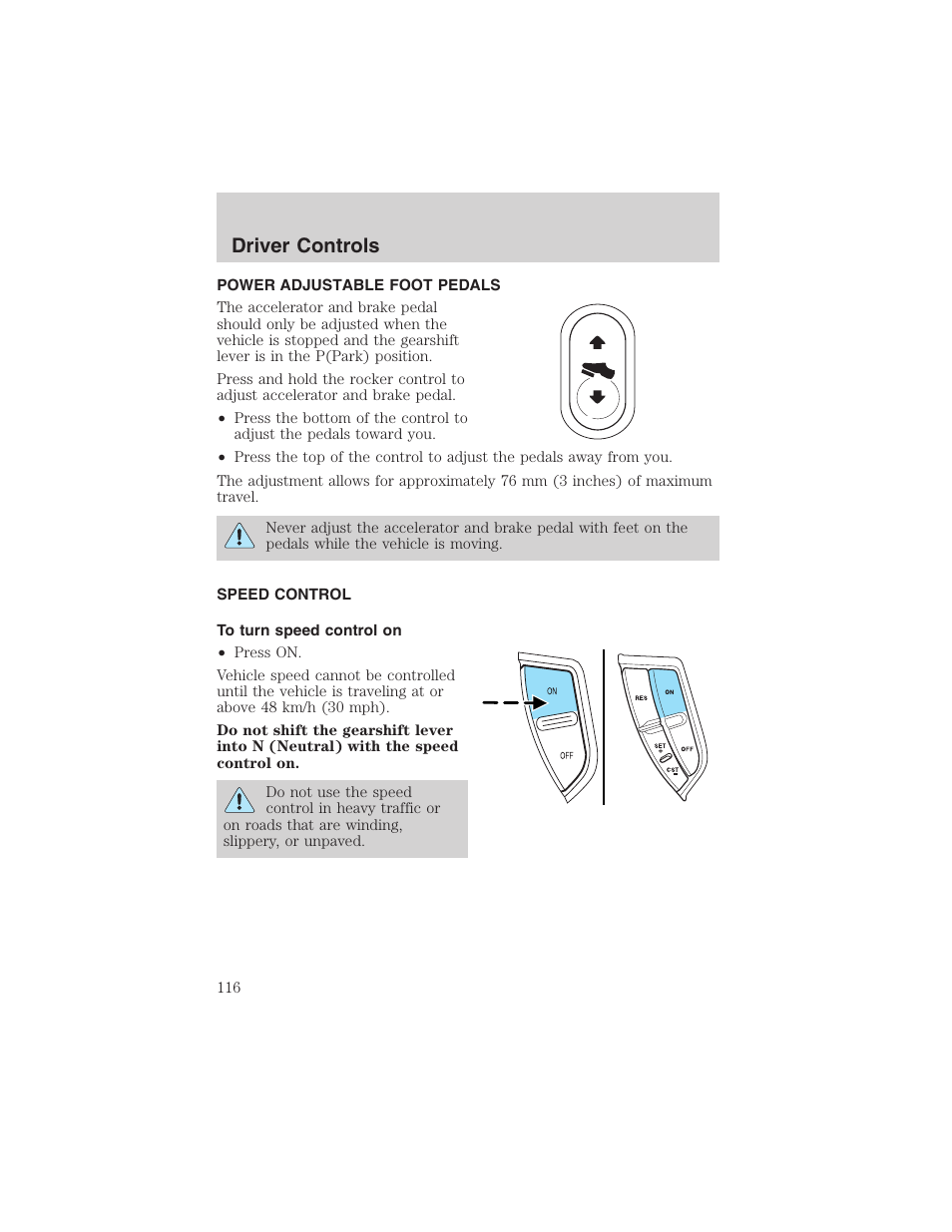 Driver controls | FORD 2003 Expedition v.2 User Manual | Page 116 / 344