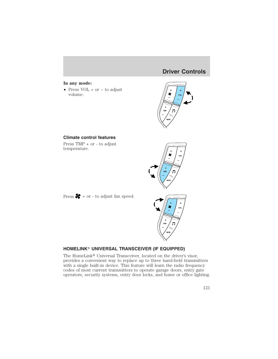 Driver controls | FORD 2003 Expedition v.2 User Manual | Page 121 / 344