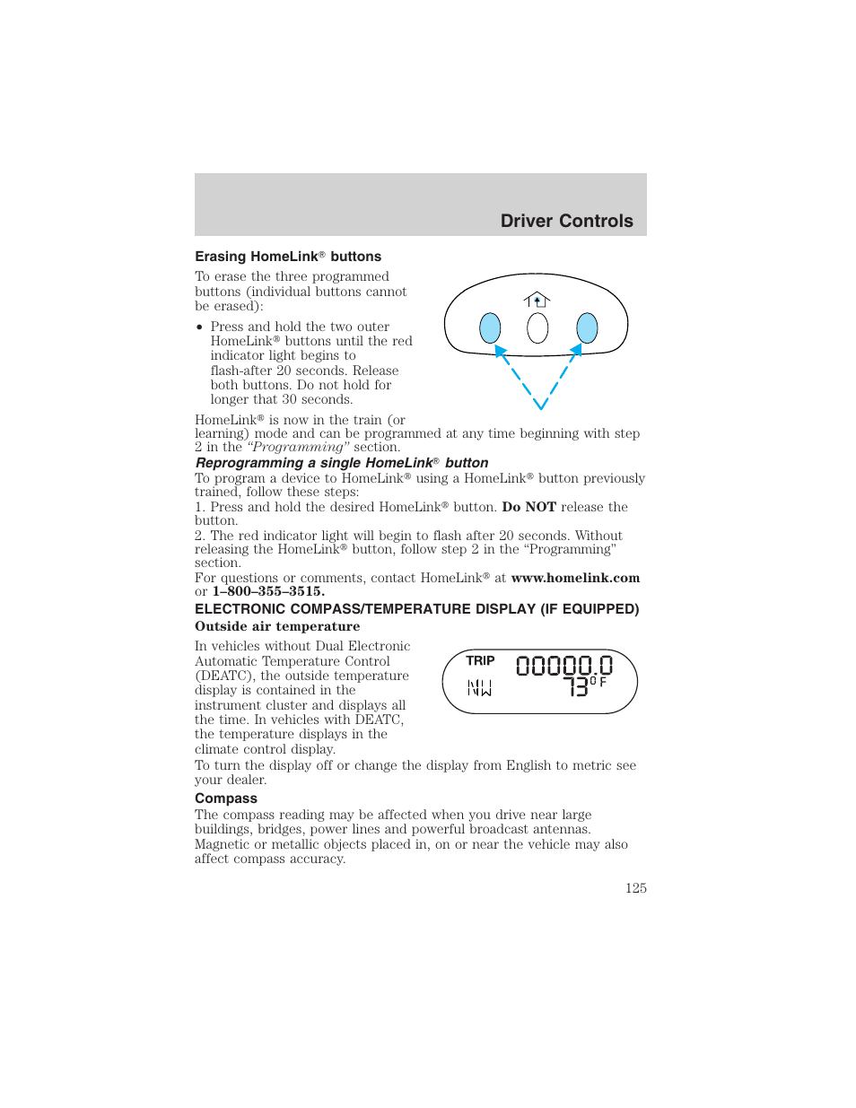 Driver controls | FORD 2003 Expedition v.2 User Manual | Page 125 / 344