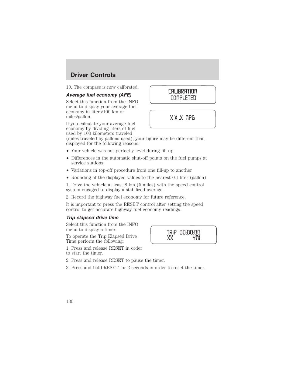 Driver controls | FORD 2003 Expedition v.2 User Manual | Page 130 / 344