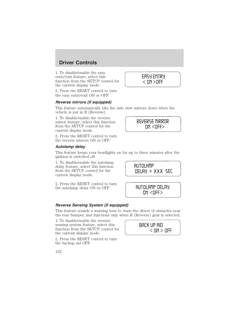 Driver controls | FORD 2003 Expedition v.2 User Manual | Page 132 / 344